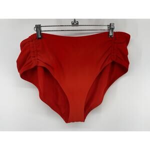 CALIA Women's Adjustable Tie Front Swim Bottoms Fresh Red XXL